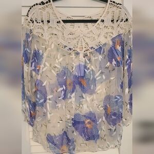 Anthropologie crochet semisweet top